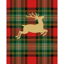 Reindeer Tartan foil Personalized Christmas Cards
