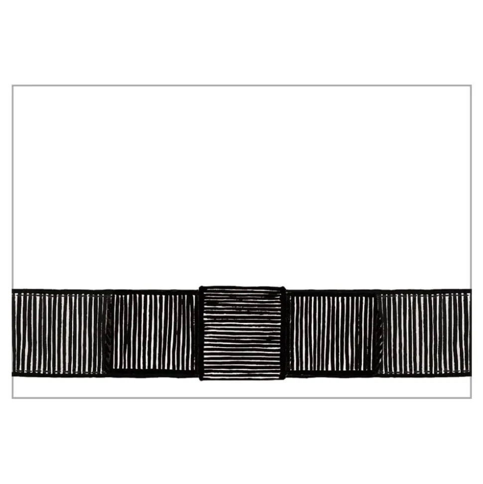 Ribbon Border Place Cards in Black - 8 Per Package