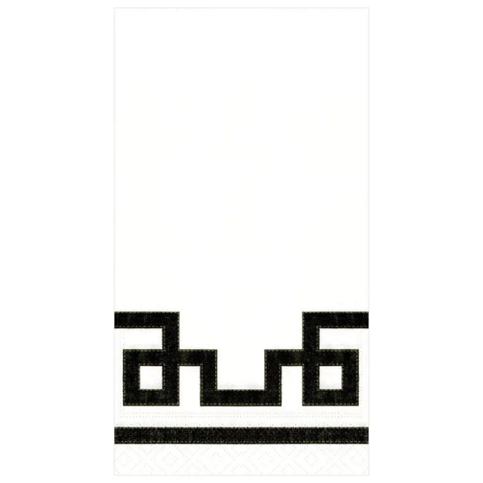 Rive Gauche Paper Guest Towel Napkins in Black & White - 15 Per Package
