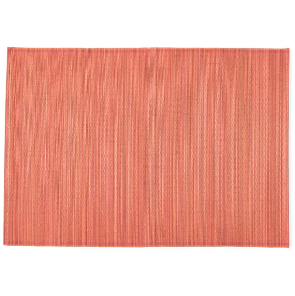 Roll-Up Bamboo Placemats in Coral - Set of 4