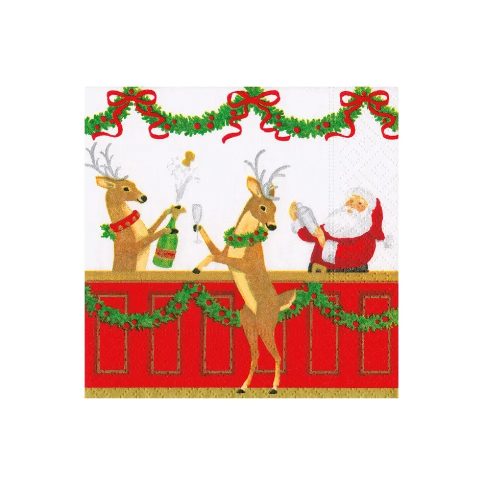Santa's Bar Cocktail Napkins - includes 20 Cocktail Napkins