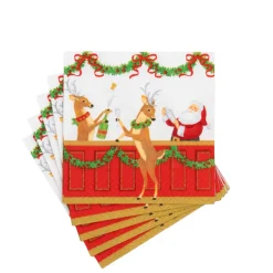 Santa's Bar Cocktail Napkins - includes 20 Cocktail Napkins