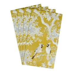 Scenic Songbirds Gold/Ivory Guest Towel Napkins - 15 Per Package