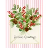 Season's Greetings Of Greenery Personalized Christmas Cards