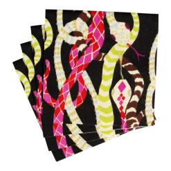 Serpentine Black Cocktail Napkins - 20 Per Package