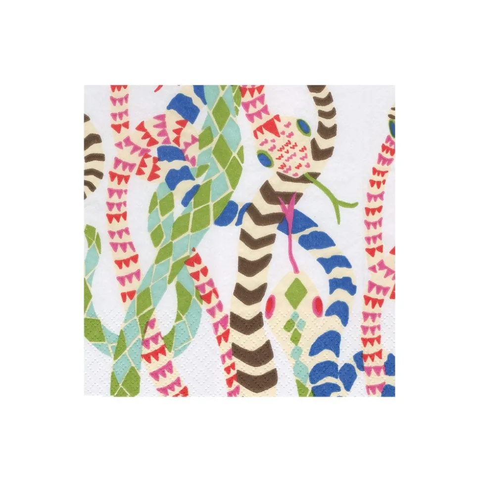 Serpentine White Boxed Cocktail Napkins - 40 Per Box