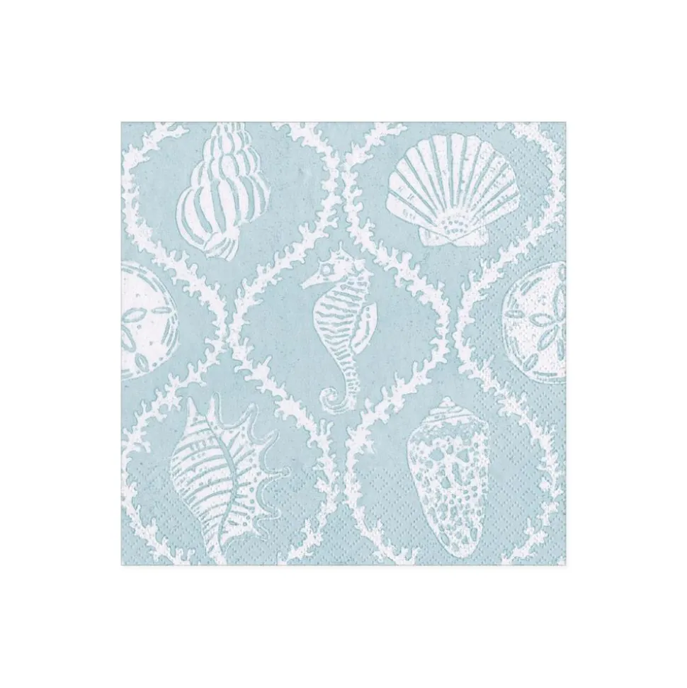 Seychelles Paper Cocktail Napkins in Aqua - 20 Per Package