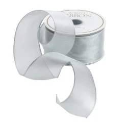 Sheer Silver Wired Ribbon - 9 Yard Spool