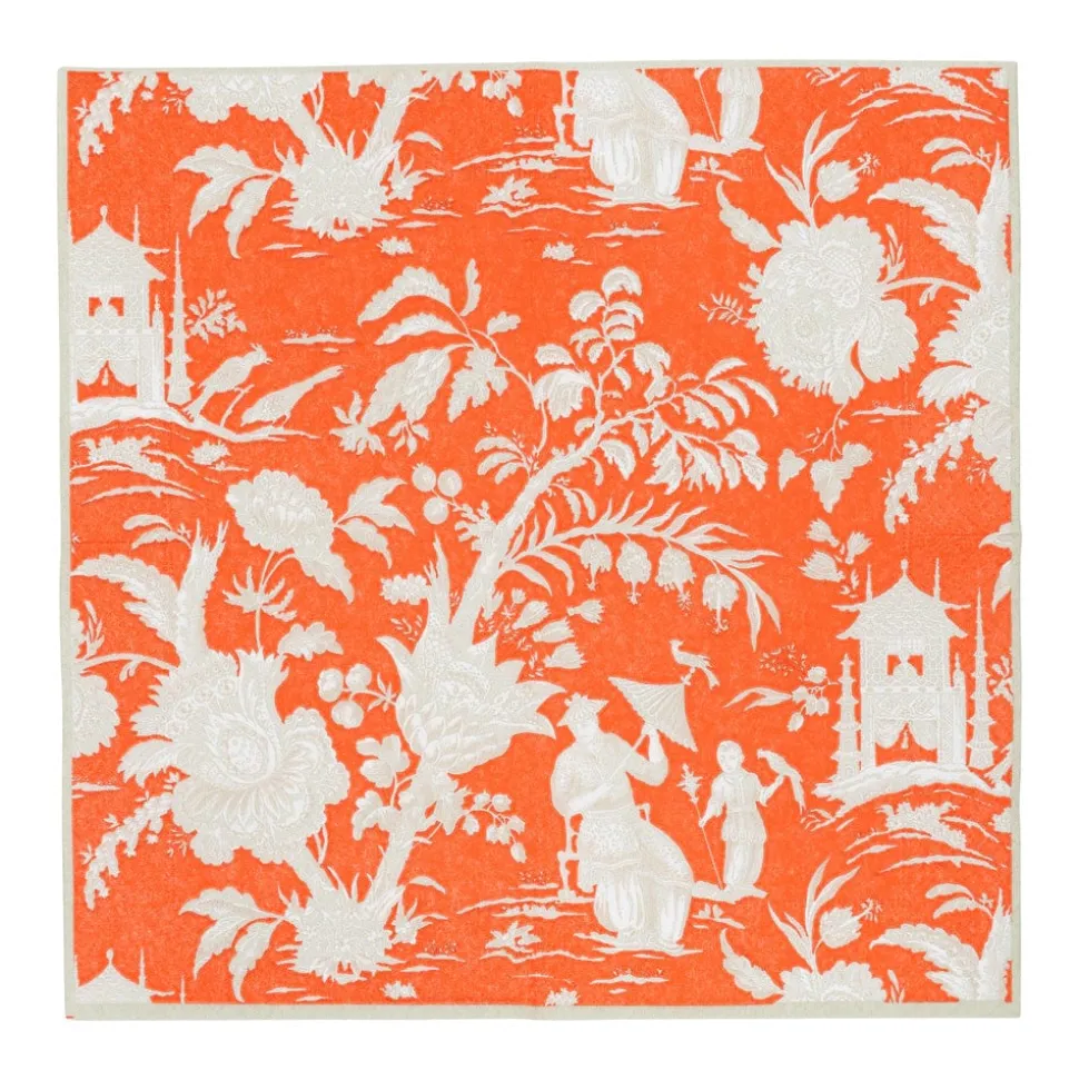 Silk Road Toile Mandarin Cocktail Napkins - 20 Per Package