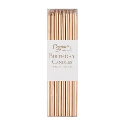 Slim Birthday Candles in Gold - 16 Candles Per Package