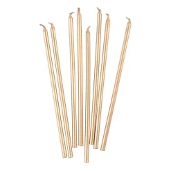 Slim Birthday Candles in Gold - 16 Candles Per Package