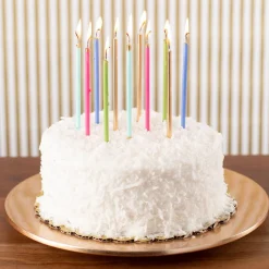 Slim Birthday Candles in Gold - 16 Candles Per Package