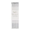 Slim Birthday Candles in White & Silver - 16 Candles Per Package