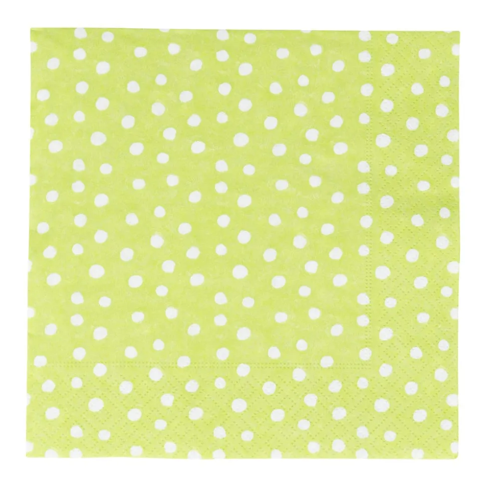 Small Dots Spring Green Luncheon Napkins - 20 Per Package