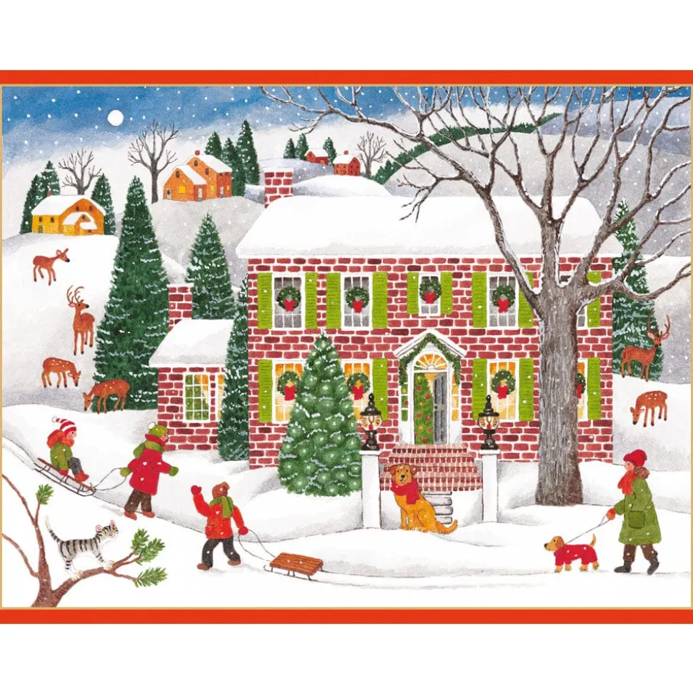 Snow Fun Classic Boxed Christmas Cards - includes 15 cards & envelopes
