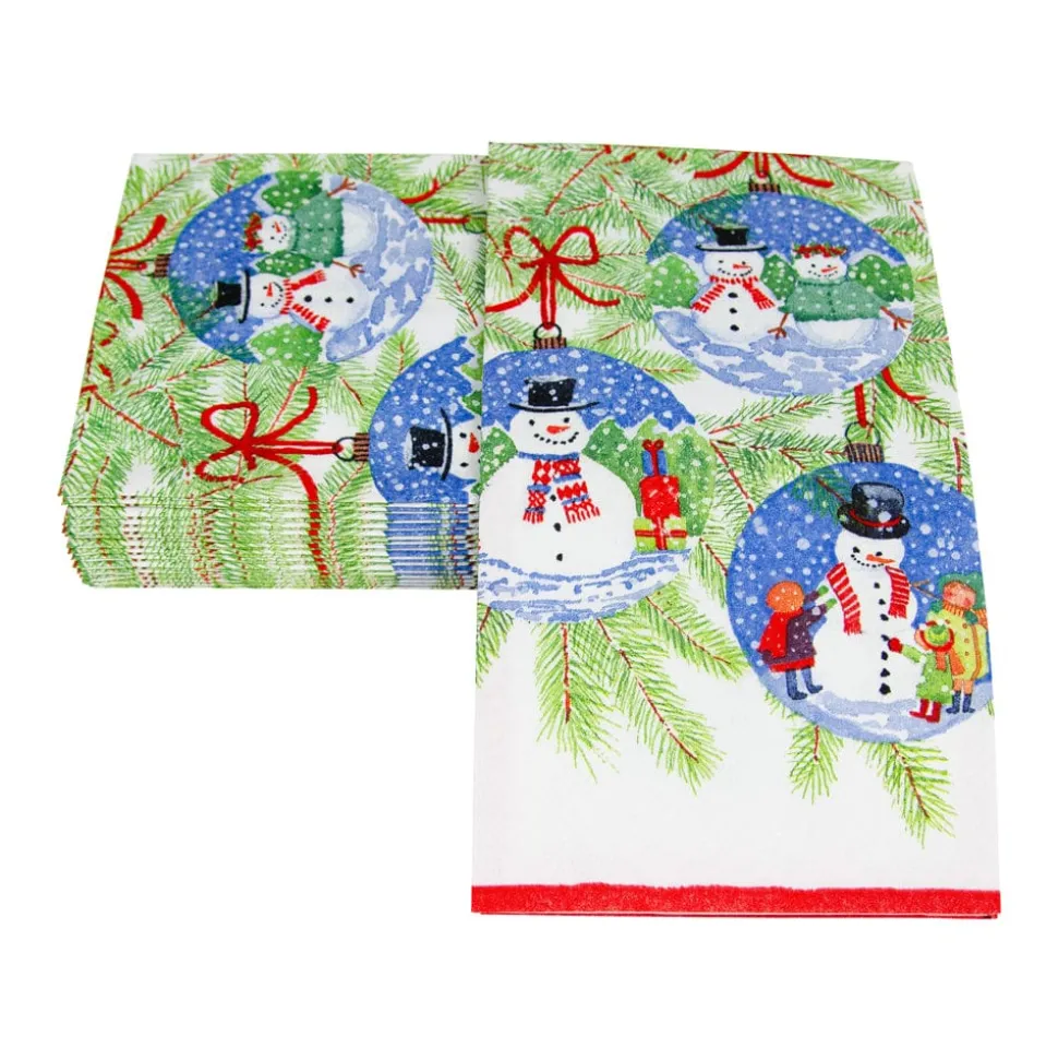 Snowman Ornaments Guest Towel Napkins - 15 Per Package