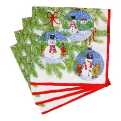Snowman Ornaments Luncheon Napkins - 20 Per Package