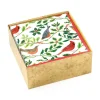 Songbirds and Holly Paper Cocktail Napkins in White - 40 Per Box