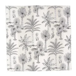 Southern Palms Flax & White Luncheon Napkins - 20 Per Package