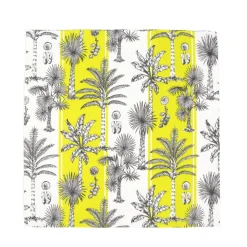 Southern Palms Green & White Cocktail Napkins - 20 Per Package