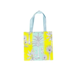 Southern Palms Turquoise & Lime Small Square Gift Bags - 1 Each