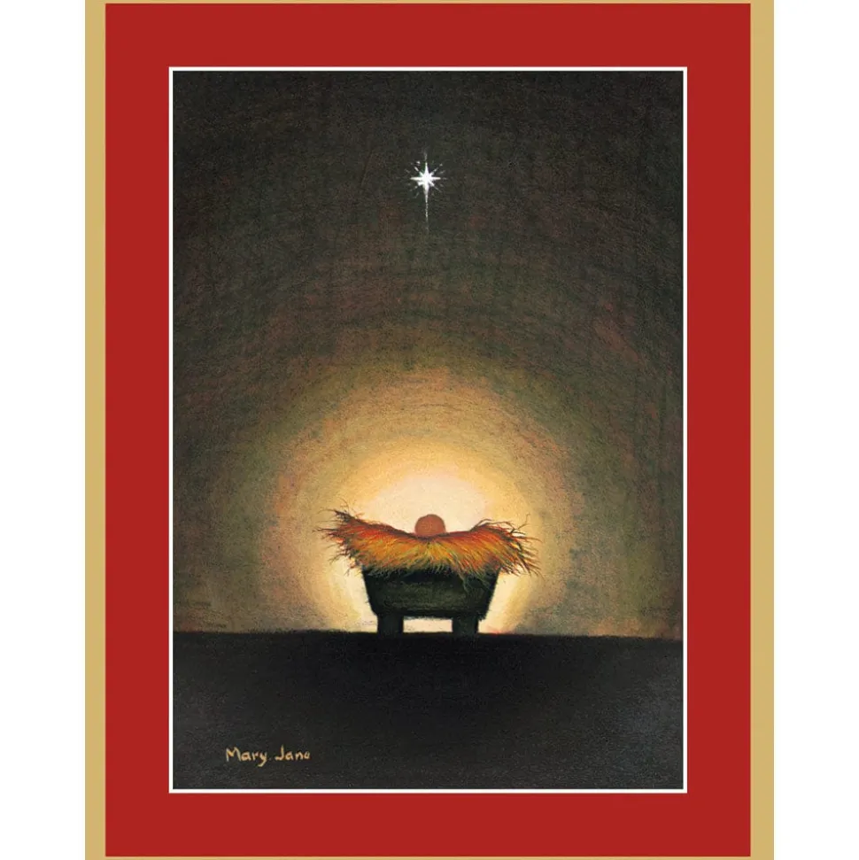 Star and Creche Classic Boxed Christmas Cards - includes 15 cards & envelopes
