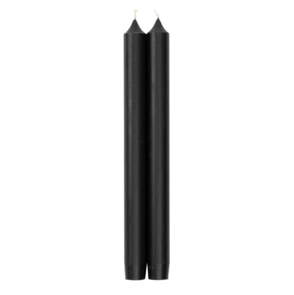 Straight Taper 10" Candles in Black - 2 Candles Per Package, 6 Packages Included