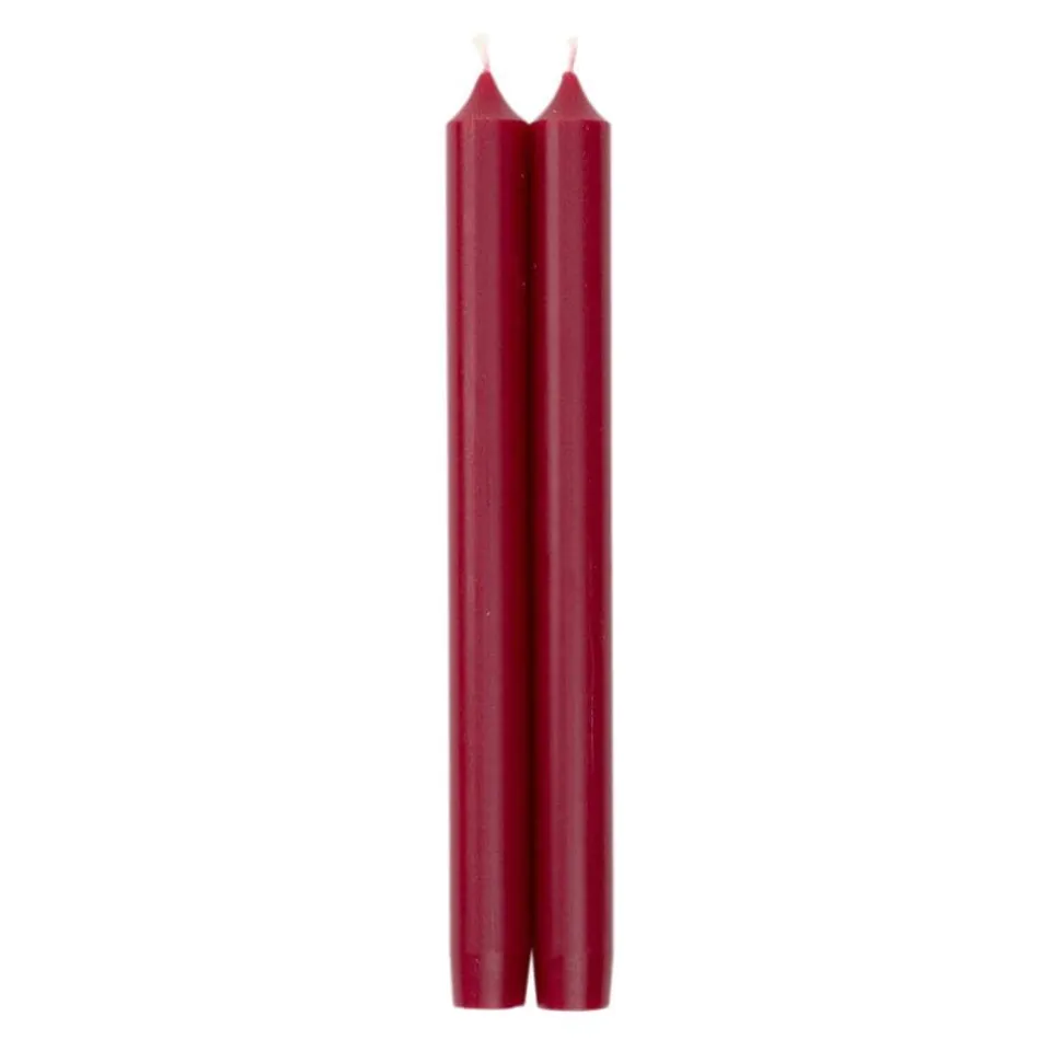Straight Taper 10" Candles in Cranberry - 2 Candles Per Package
