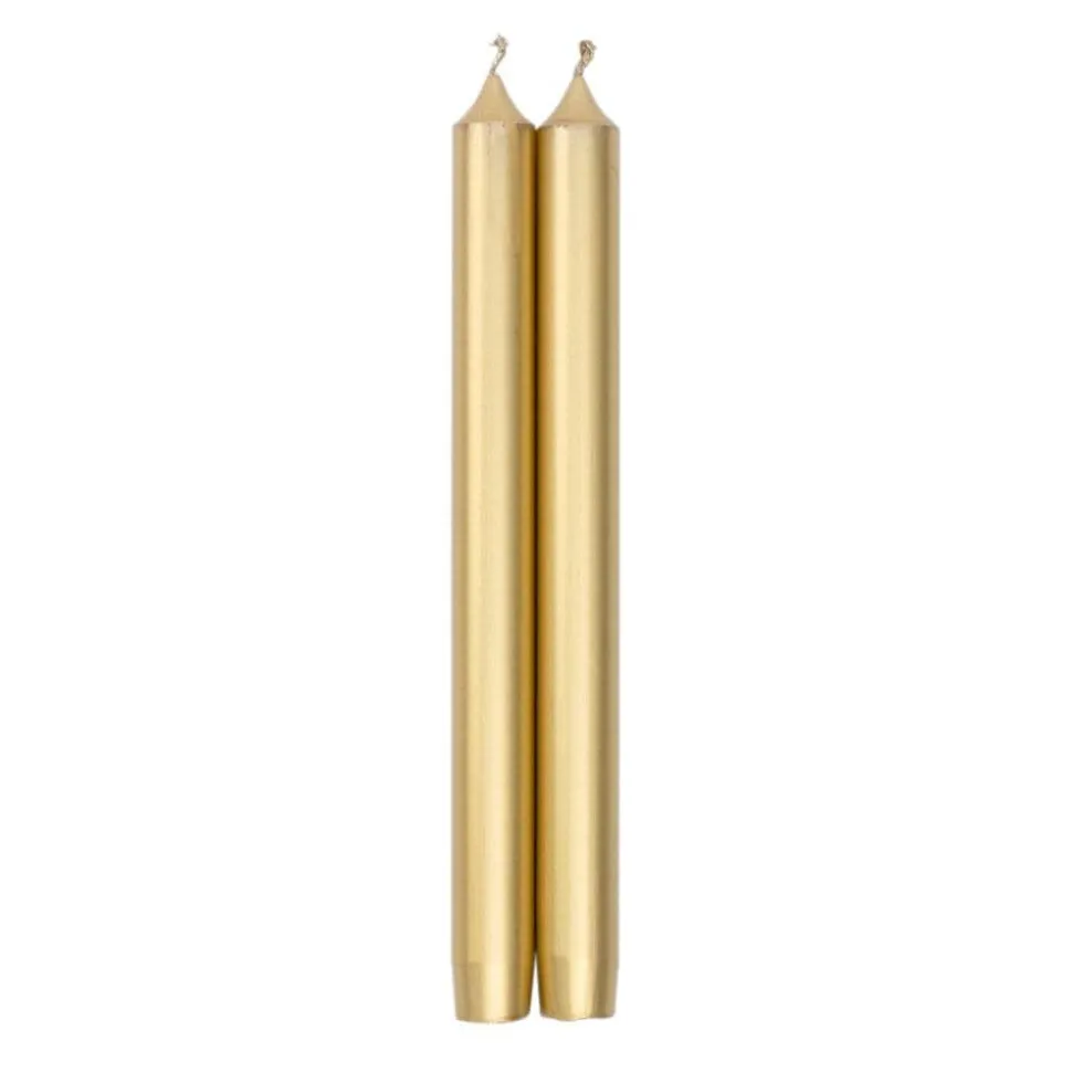 Straight Taper 10" Candles in Gold - 2 Candles Per Package