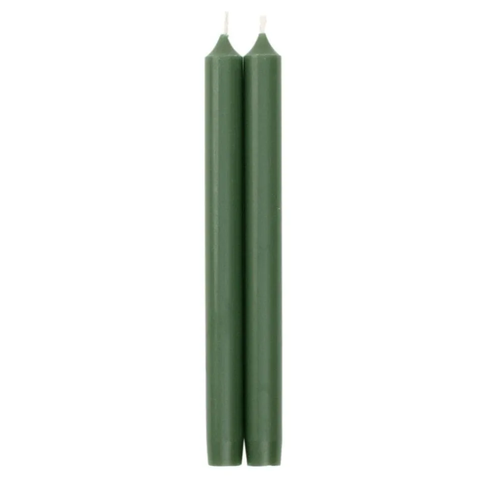 Straight Taper 10" Candles in Hunter Green - 2 Candles Per Package, 6 Packages Included