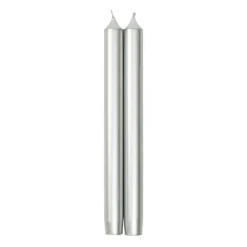 Straight Taper 10" Candles in Silver - 2 Candles Per Package, 3 Packages Included