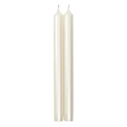 Straight Taper 10" Candles in White Pearlescent - 2 Candles Per Package, 3 Packages Included