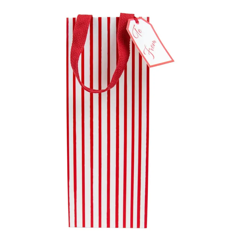Stripes For Days Red & White Wine & Bottle Gift Bags - 1 Each
