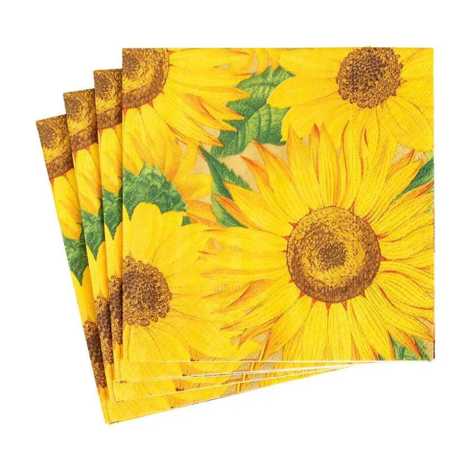 Sunflowers Boxed Paper Cocktail Napkins - 40 Per Box