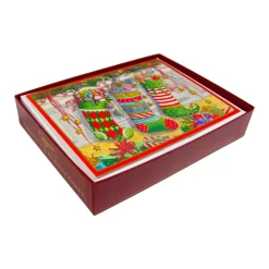 Three Stockings Classic Boxed Christmas Cards - includes 15 cards & envelopes