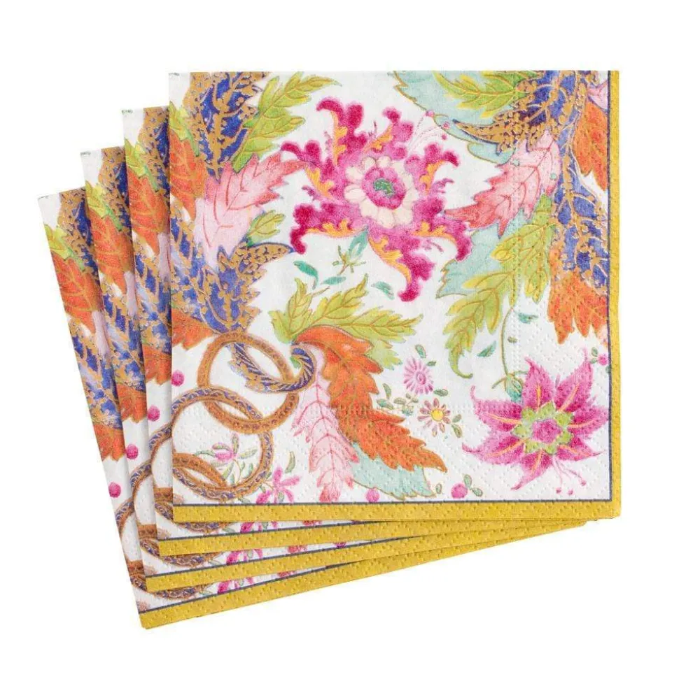 Tobacco Leaf Paper Cocktail Napkins in Ivory - 20 Per Package