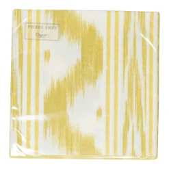 Toile De Nantes Yellow Paper Linen Dinner Napkins - 12 Per Package