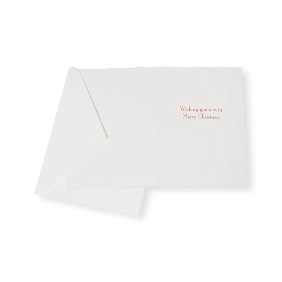 Topiaries With Red Ribbon Small Boxed Christmas Cards - includes 15 cards & envelopes