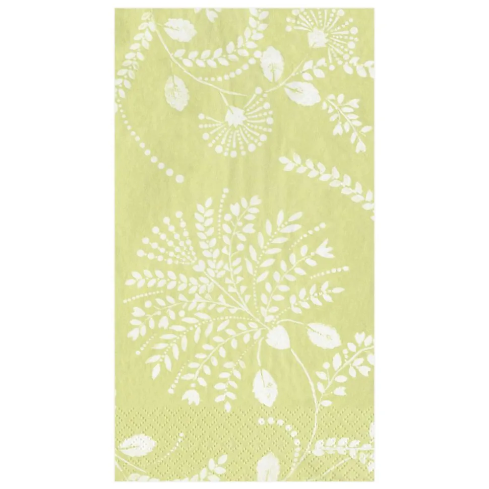 Trailing Floral Paper Guest Towel Napkins in Pale Green - 15 Per Package