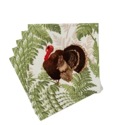Turkey Among Ferns Cocktail Napkins - includes 20 Cocktail Napkins
