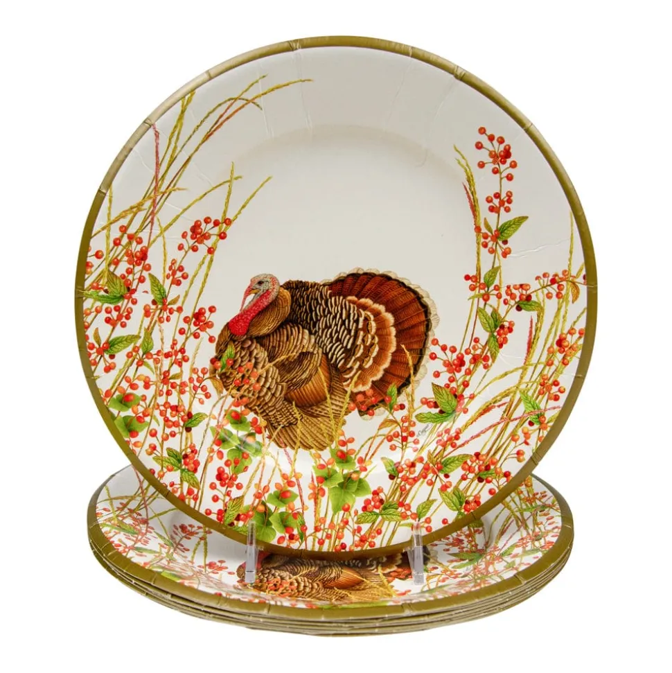 Turkey And Berries Paper Salad & Dessert Plates - 8 Per Package
