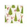 Twirling Santas Boxed Cocktail Napkins - 40 Per Box