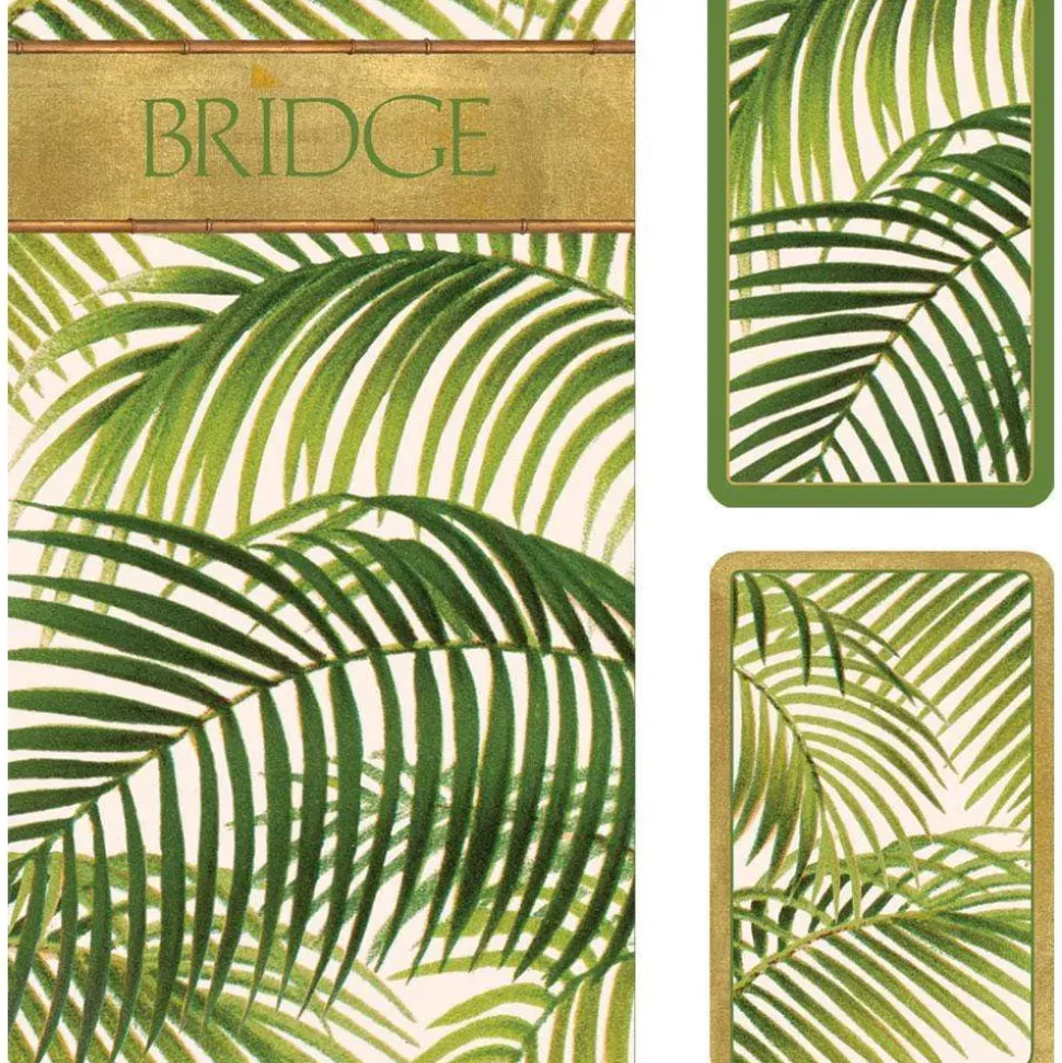 Under the Palms Large Type Bridge Gift Set - 2 Playing Card Decks & 2 Score Pads