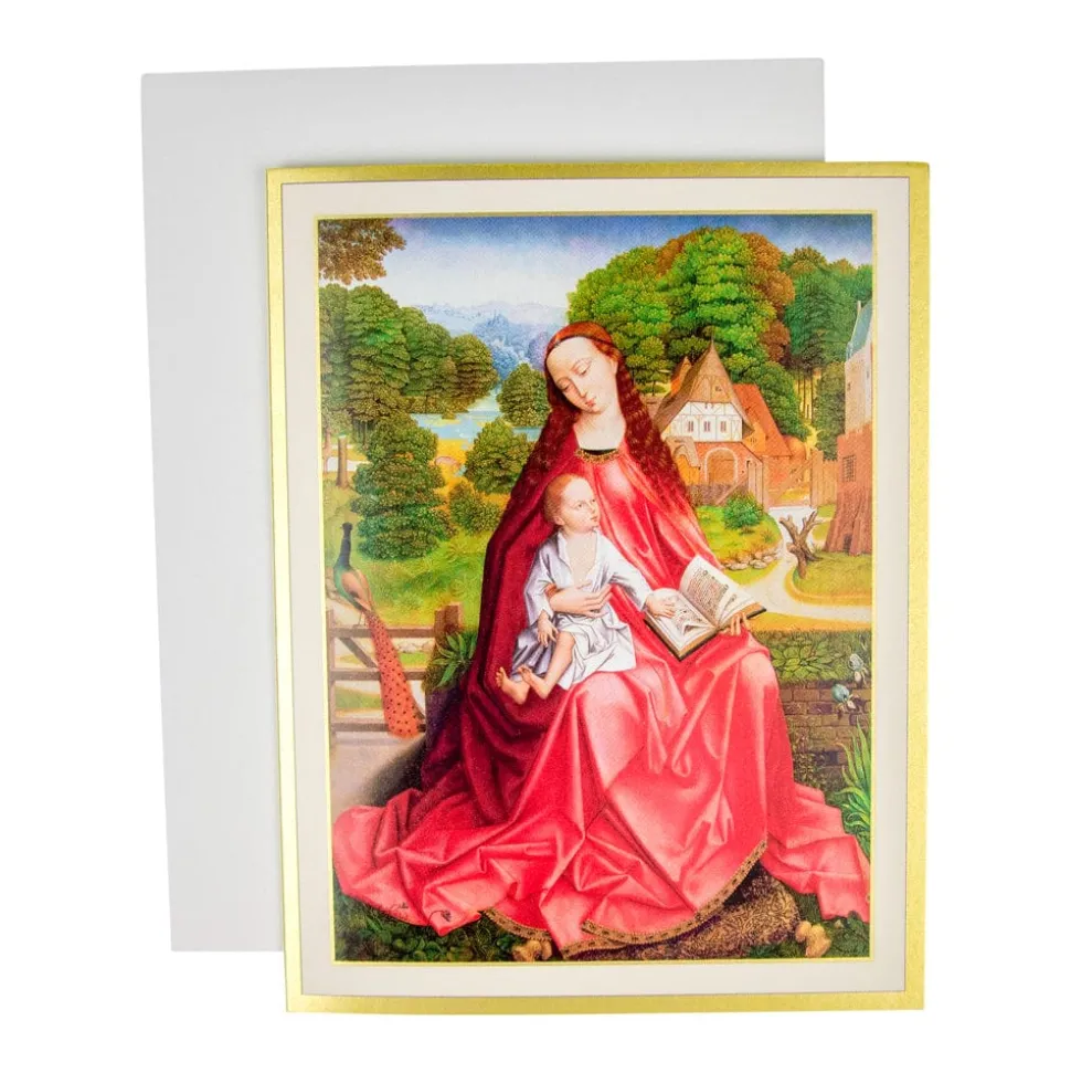 Virgin And Child In A Garden Classic Boxed Christmas Cards - includes 15 cards & envelopes