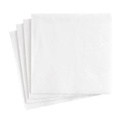 White Pearl Paper Linen Cocktail Napkins - 15 Per Package