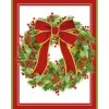 White Pine And Red Bow Wreath Classic Boxed Christmas Cards - includes 15 cards & envelopes