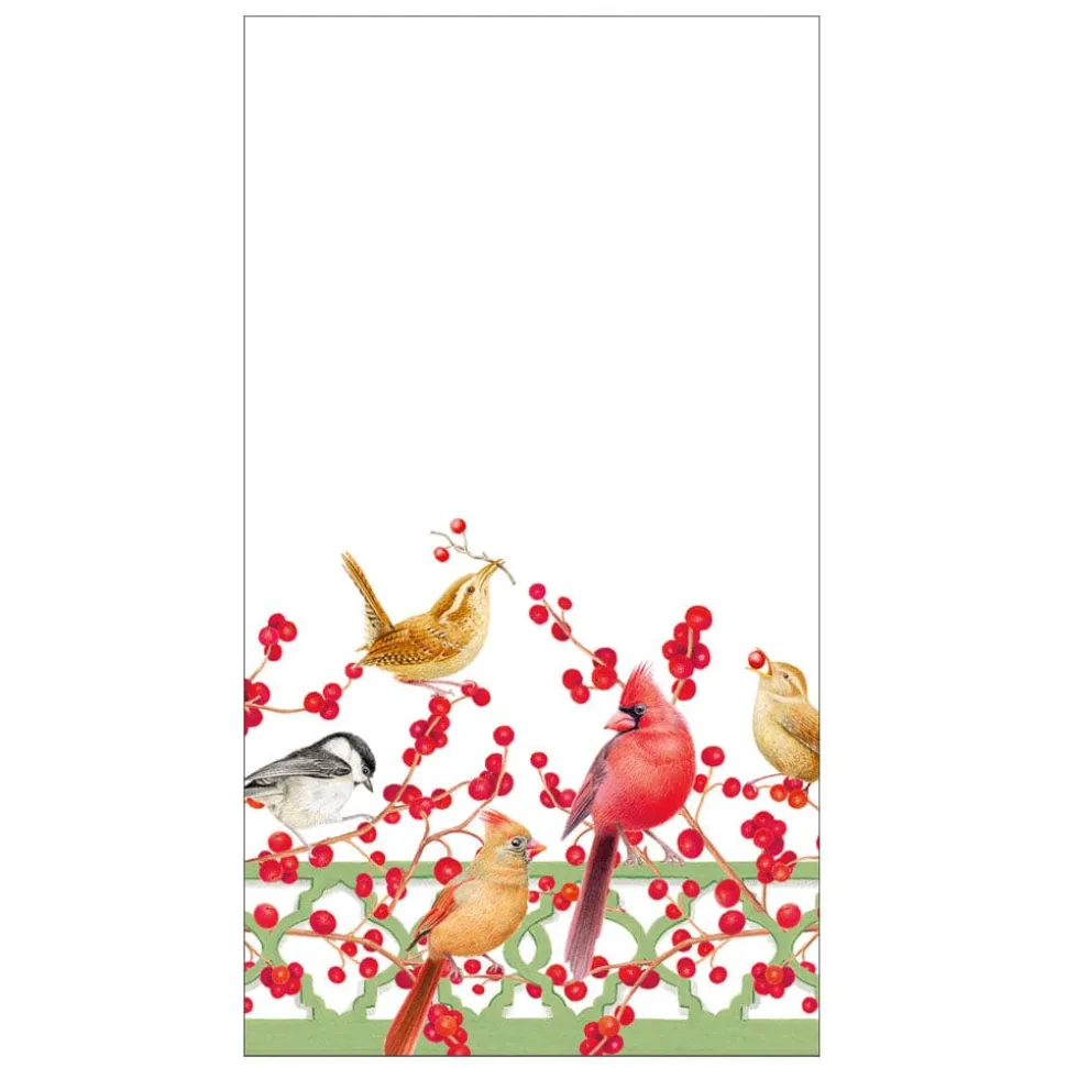 Winter Birds and Berries Recycled Guest Towels - includes 15 Guest Towels