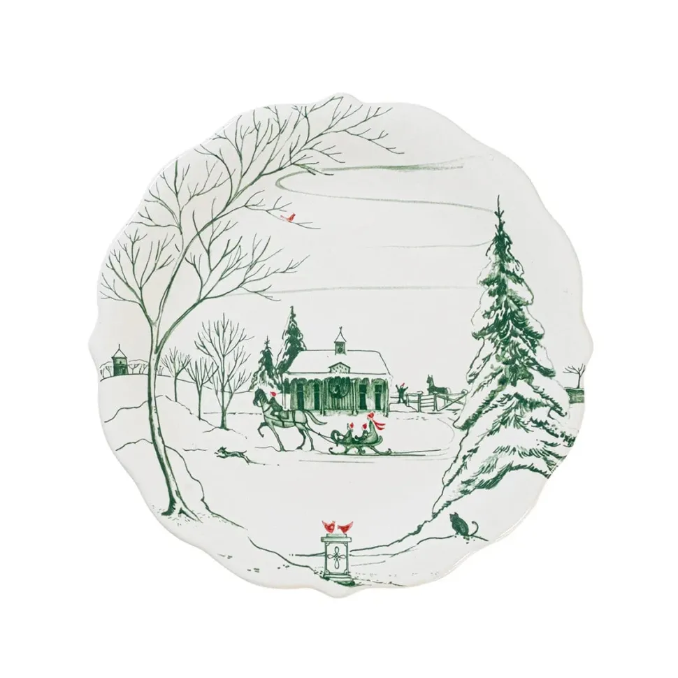Winter Frolic Party Plates Assorted Set of 4 - Evergreen
