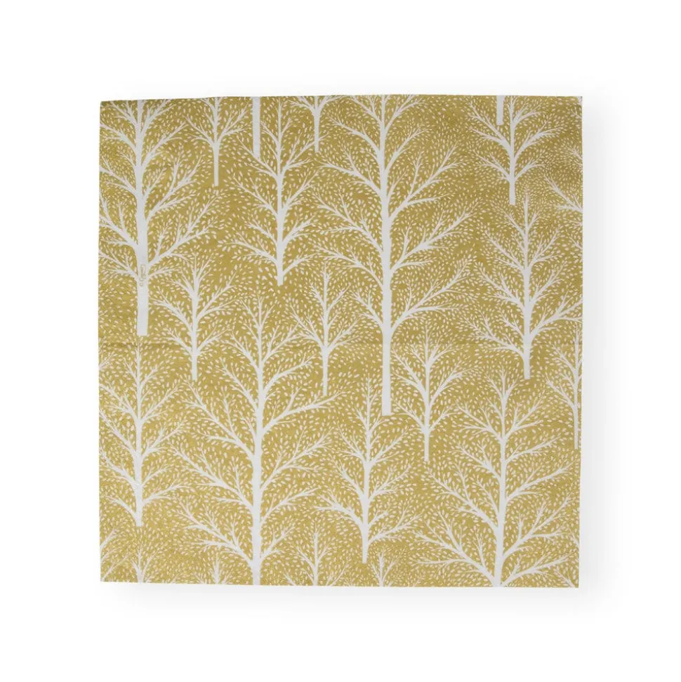 Winter Trees Gold & White Luncheon Napkins - 20 Per Package