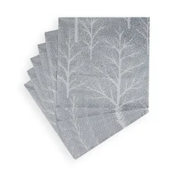 Winter Trees Silver & White Napkin Dinner - 20 Per Package